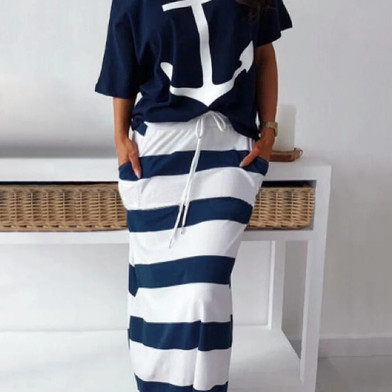 Женский костюм с юбкой перекрестными границами в европейском и американском