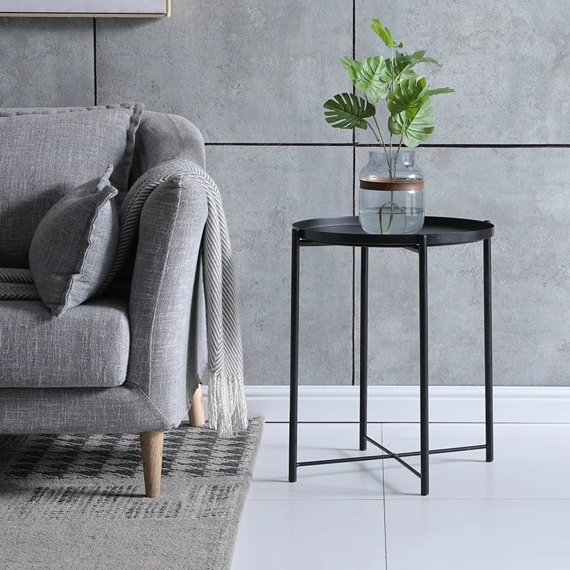 

Боковой столик современный модный простой брендовый дизайнерский креативный металлический каркас маленький круглый стол Диванный компью...