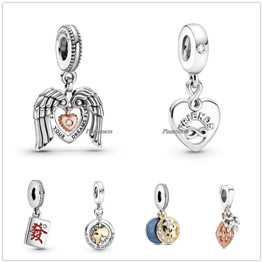 

Authentic 925 Sterling Silver Spinning World Dangle Charm Beads Fit Women Pandora Bracelet & Necklace Jewelry