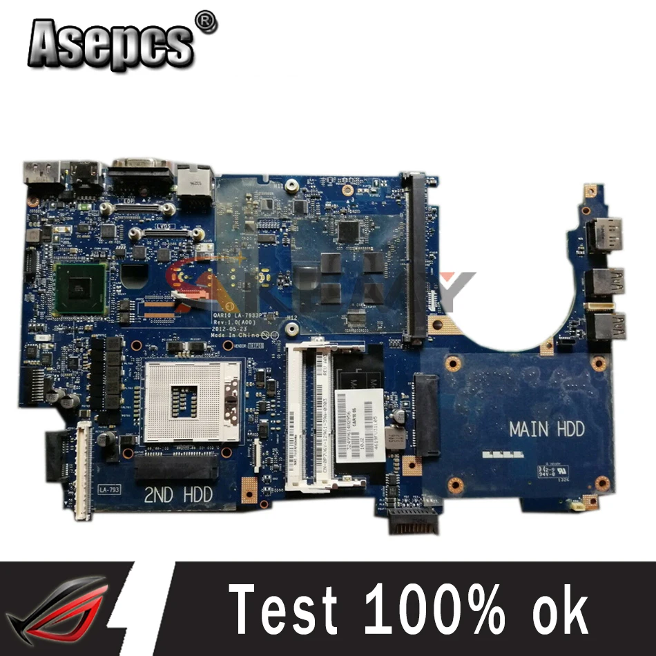 

FOR Dell Precision M6700 Laptop Motherboard DKT5Y 0DKT5Y CN-0DKT5Y QAR10 LA-7933P DDR3 100% working