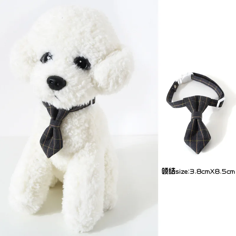 

Grid Dog Cat Bow Tie Bowtie Collar Pet Adjustable Neck Tie Costume Formal Dog Necktie For Party Wedding Gift