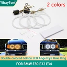 Высококачественный SMD хлопковый светодиодный светильник Switchback Angel Eyes Halo Ring DRL Комплект для BMW E30 E32 E34 аксессуары светильник тели поворота