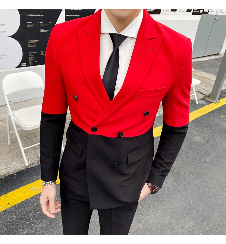 Traje Novio, мужские вечерние костюмы контрастных цветов, мужские костюмы для сцены, приталенные костюмы, брюки для выпускного, двубортный костюм, мужской костюм
