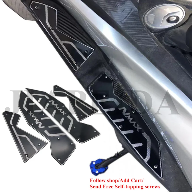 black color Модифицированная мотоциклетная подножка nmax, подножка для ног, подножка для yamaha nmax155 nmax - Цвет: black color