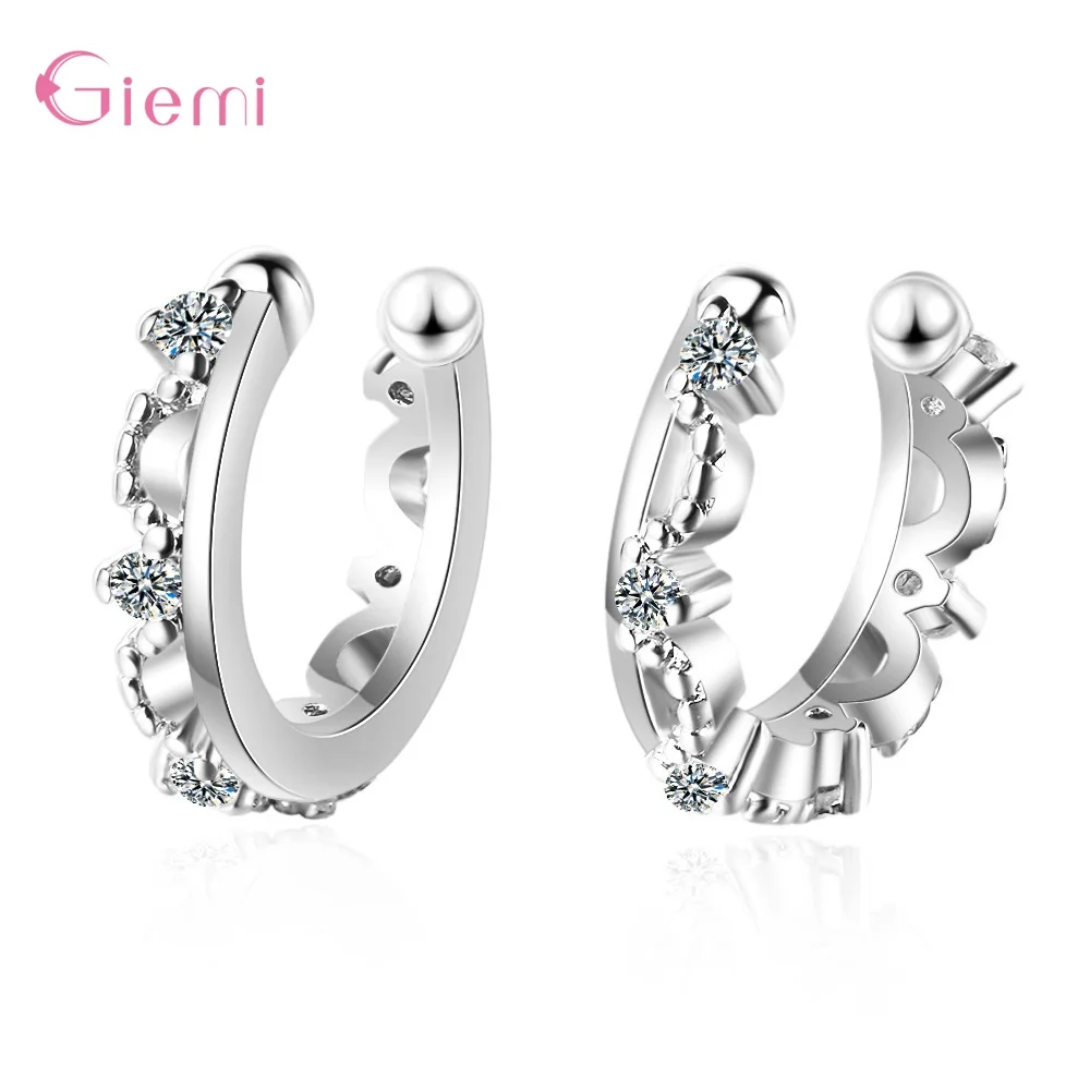 

925 Sterling Silver Slim Ear Cuff Earrings for Women Jewelry Korean Clip on Earring Without Piecing Earcuff Gift Brincos