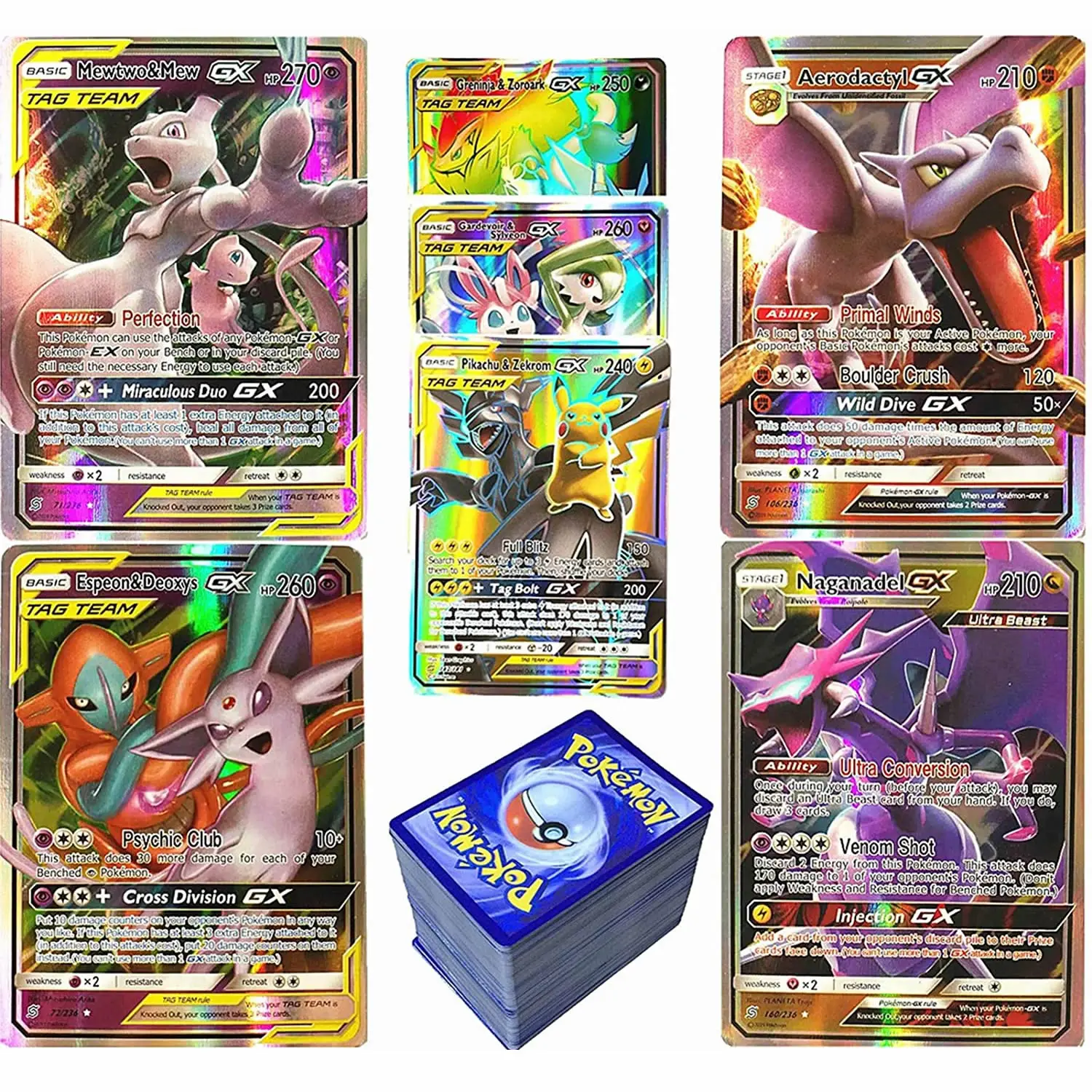 Cartas brillantes de Pokemon para ni&ntilde;os, tarjetas de energ&iacute;a del MEGA entrenador VMAX EX GX, TAKARA TOMY, juego de batalla, juguete para regalo-1