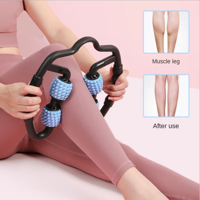 

4 Wheel Fitness Yoga Pilates Massage Stick Arm Leg Neck Muscle Roller Massager for Household Yoga Sporting Ornaments