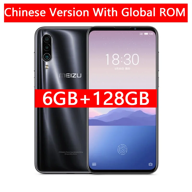 128G Black-Chinese Meizu 16XS с глобальной прошивкой, 6 ГБ ОЗУ, 16 XS, Смартфон Snapdragon 675, 6,2 дюймов, 48 МП, тройная камера AI, фронтальная 16 МП, 4000 мА/ч, gps, Wi-Fi - Цвет: 128G Black-Chinese