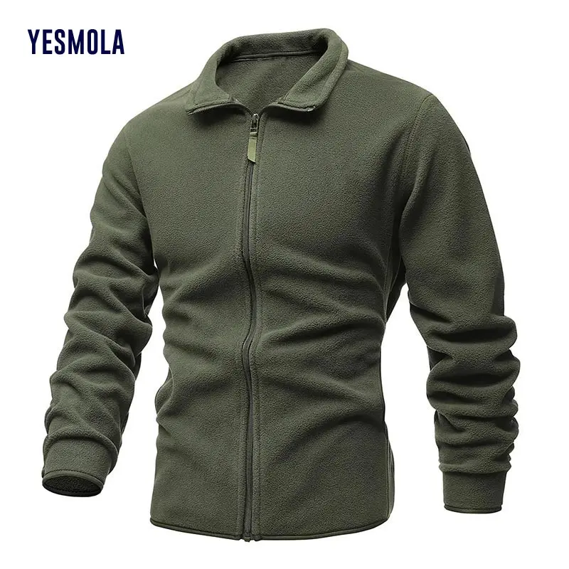 Мужская приталенная куртка двухсторонний флисовый Тактический свитер