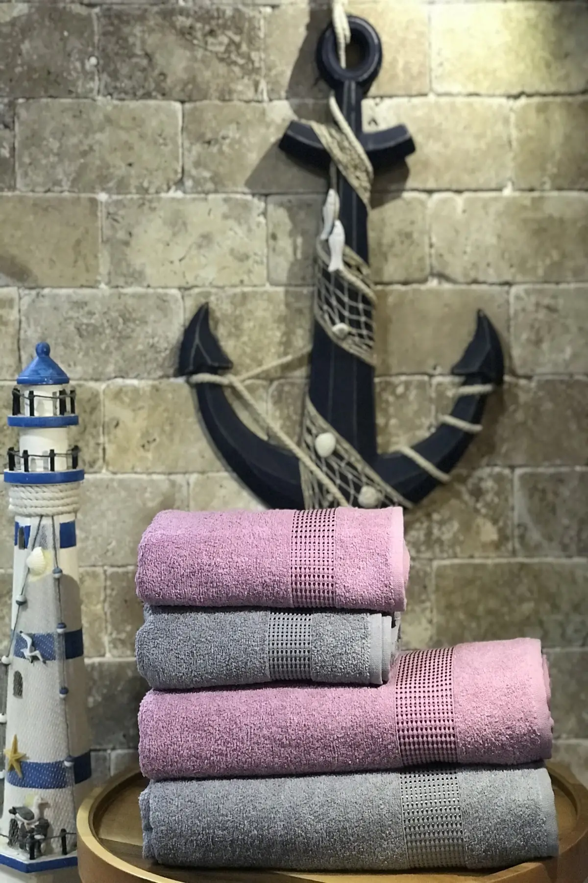 

100 cotton Towel Set 4'l Solid Color Multi-Pink