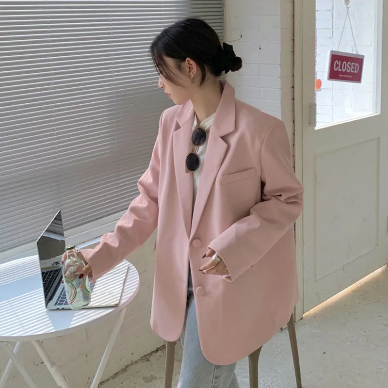 Suit Jackets Spring Autumn Blazers Suits Women's Clothing 2023 New Korean Loose Thin Casual Blazers Coats Girls Outerwear AC15