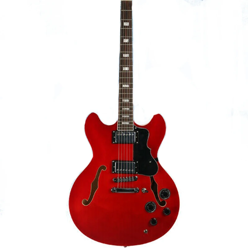 

New High Quality 6 String Custom Red Semi Hollow Body 335 Style Electric Guitar Chrome Hardware HH Pickups Rosewood Fingerboard