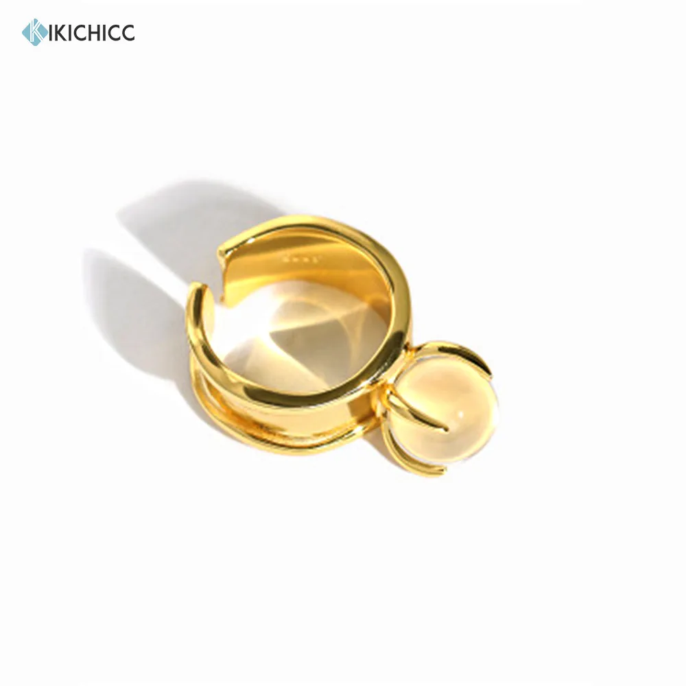 

Kikichicc 100% 925 пробы серебряные золотые монеты золото Рок Панк неправильной геометрической формы изменяемые кольца 2020 изысканные ювелирные изделия для женщин