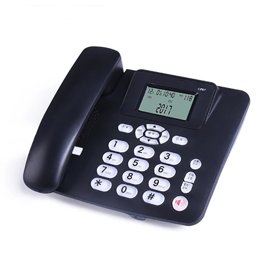 

Wired Landline Phone with Speaker, R Key, Button Light, Adjustable Font Brightness, Dual Port Corded Telephone for Home Office