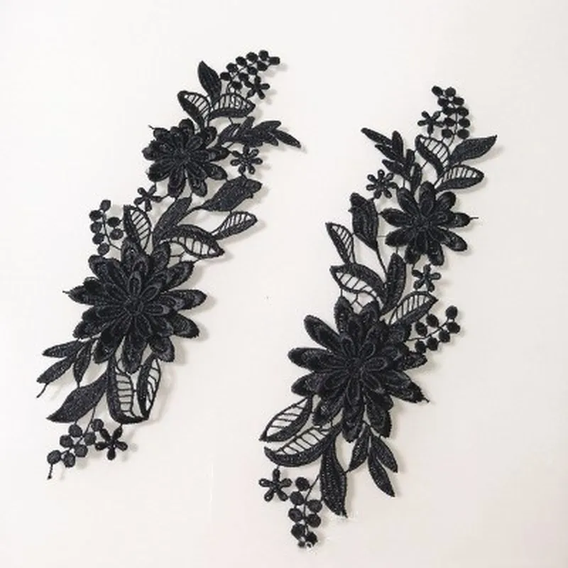 1Pair New 3D Flower Lace Collar Embroidery Applique Neckline DIY Sewing Decoration Craft Wedding Dress Accessories Scrapbooking | Дом и сад