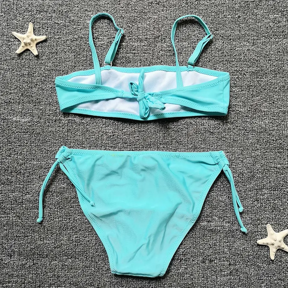 От 2 до 12 лет детский купальник для маленьких девочек комплект бикини с