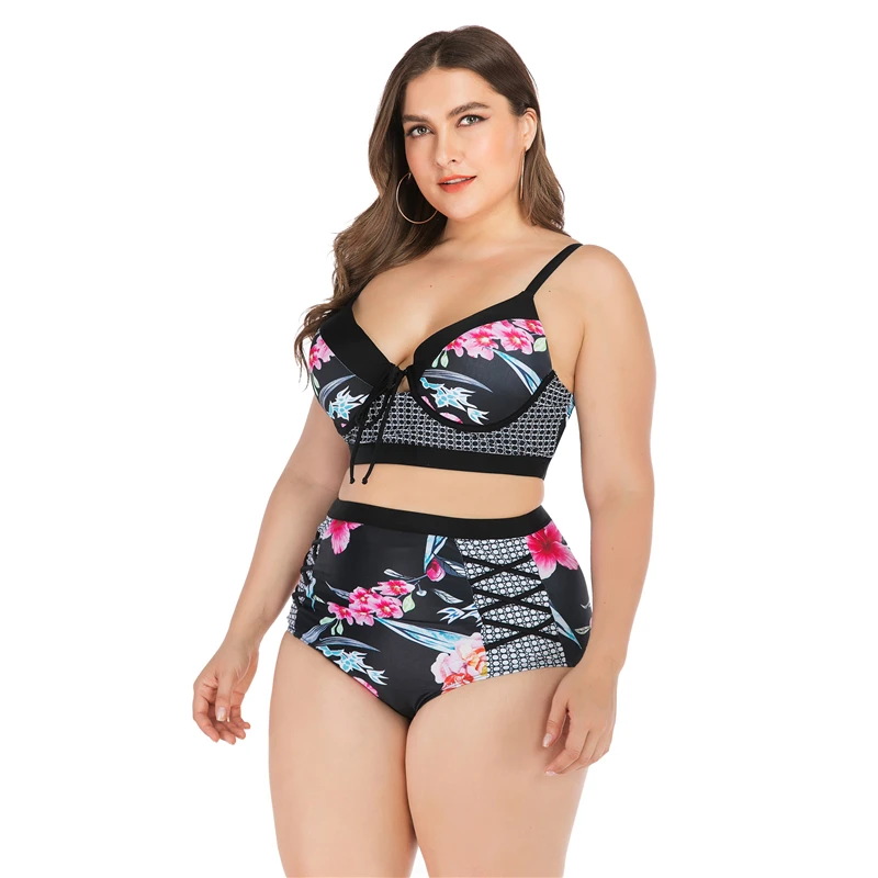 Бикини большого размера с эффектом пуш-ап для женщин 2019 сексуальный женский