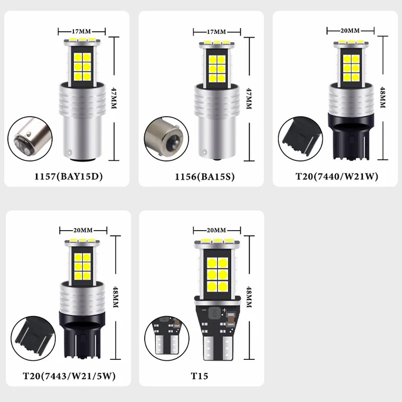 RXZ CANBUS 1 шт. P21W W21W T15 W16W BAY15D W21/5 W led S25 BA15S T20 7443 7440 1157 3030 24smd автомобильные указатели