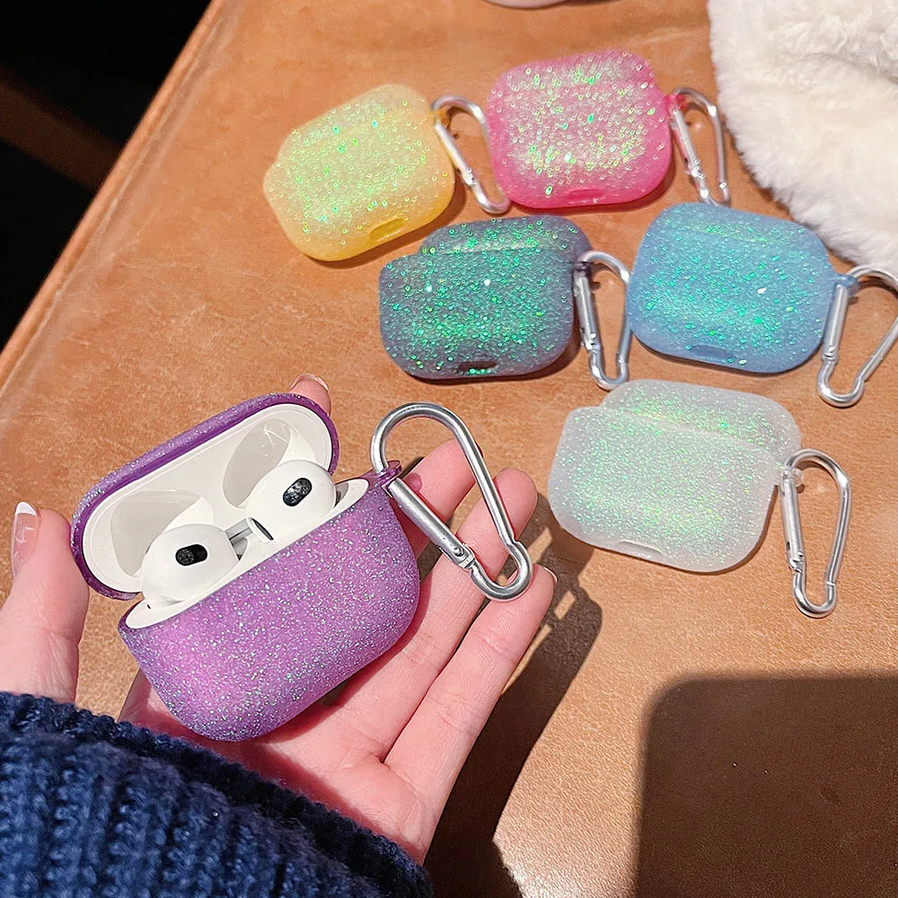 

Dreamy Glitter Bling Earphone Case For Apple AirPods 2 Pro 3 new 2021 Case Rainbow Soft Cover Protective Case for AirPod funda