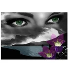 5D Diy Алмазная картина абстрактная черно-белая художественная полностью квадратная круглая Алмазная вышивка женские глаза Цветы Крест stitchZP-3547