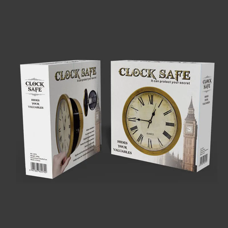 

Vintage Wall Clock Safe Box Secret Storage Box Wall Clock Safe Money Jewelry Valuables Storage Box Home Decoration