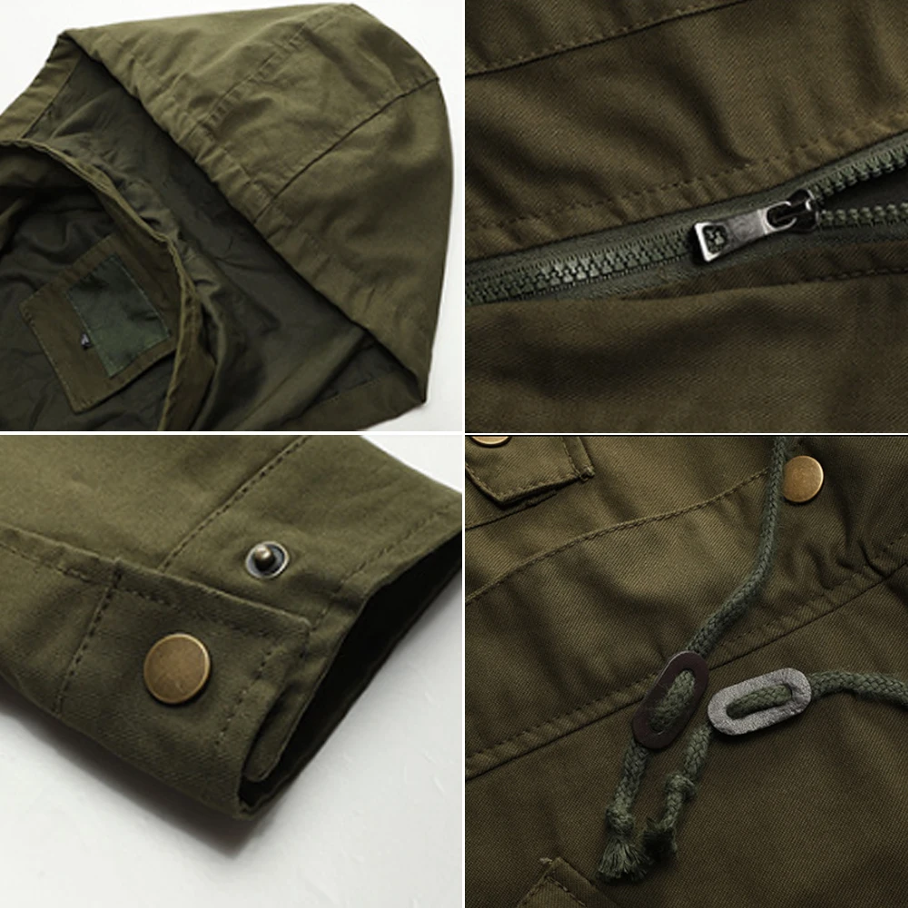 2020 Plus Size Military Jacket Men Hooded100% Cotton Pilot Coat Army Men's Bomber Jackets Cargo Flight Male 6XL | Мужская одежда