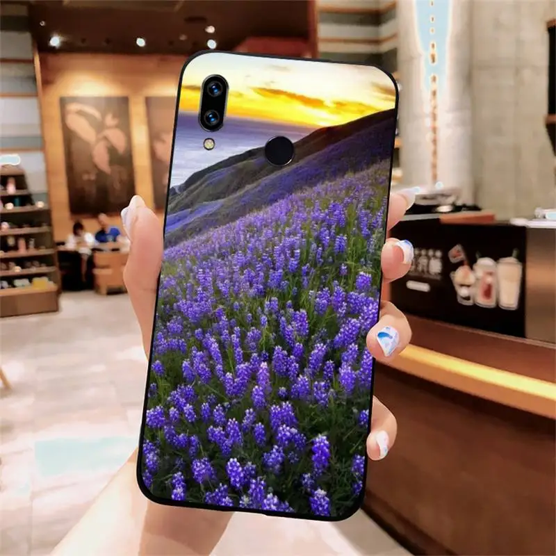 

Romantic simple lavender Purple flowers high quality luxury Phone Case For Xiaomi Redmi note 7 8 9 t k30 max3 9 s 10 pro lite