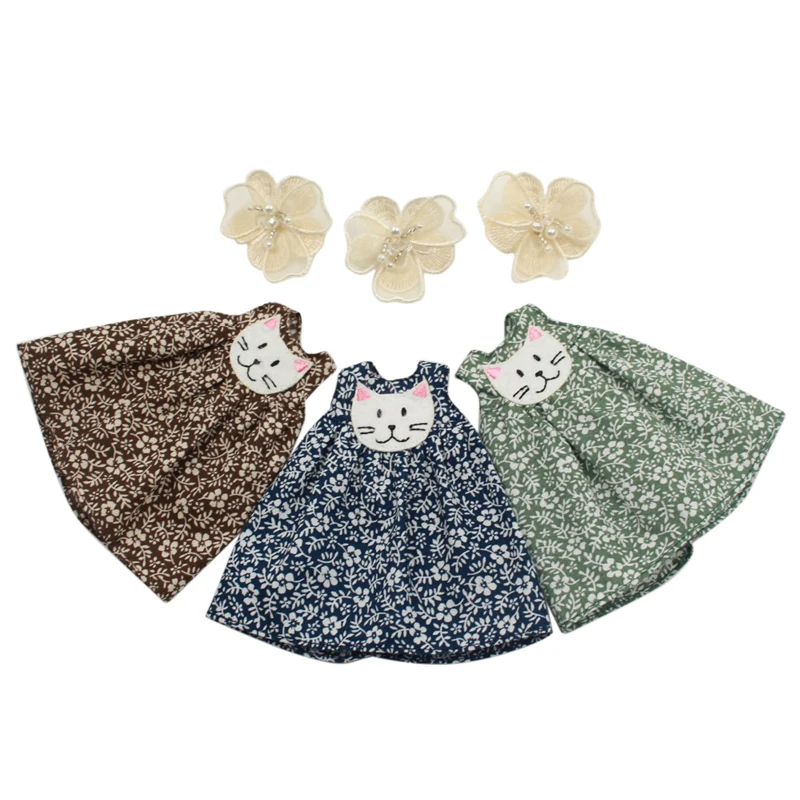 

ICY DBS Blyth doll licca cute clothes flower dress with headdress lovely anime outfits