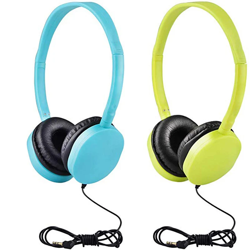 Light blue andYellow Детские наушники складные регулируемые проводные наушники гарнитура с 3,5 мм аудио разъем для детей Mp3 Смартфон - Цвет: Light blue andYellow