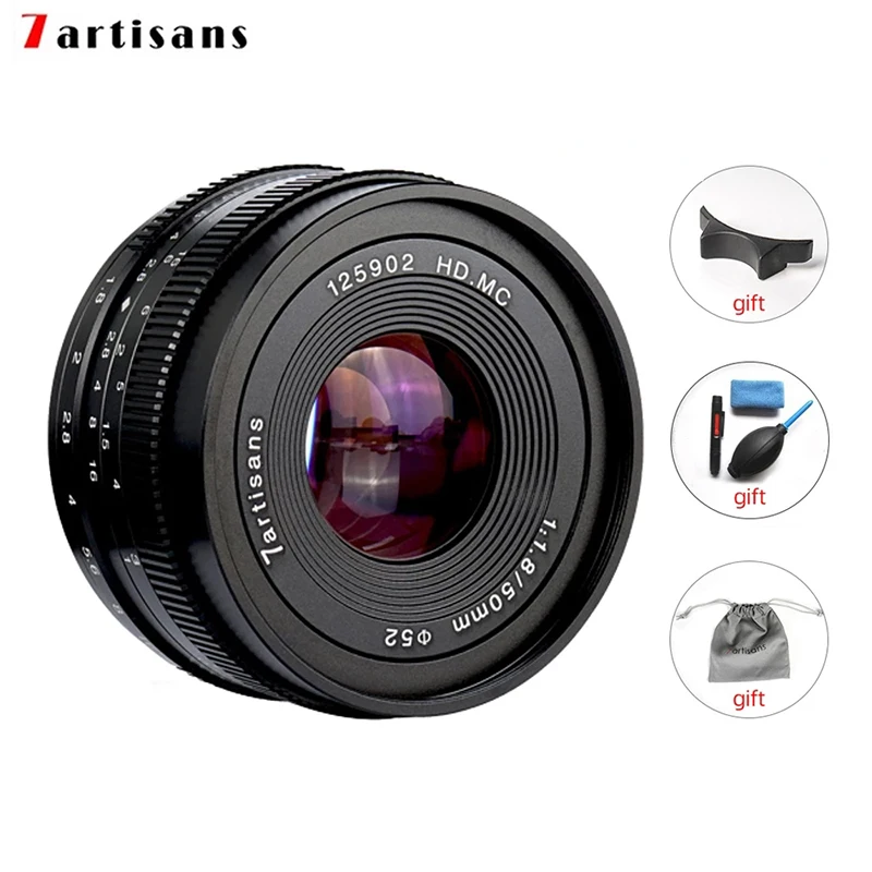 Объектив 7artisans с ручной фокусировкой микро-камера большой диафрагмой f1.8 50 мм