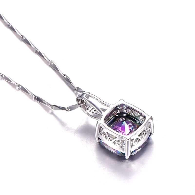 Женское ожерелье из серебра 925 пробы с радужным топазом|jewelry cases for necklaces|necklace