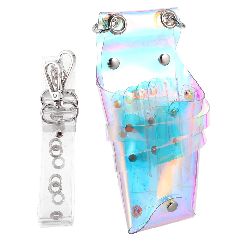 

1Pc Portable Barber Waist Bag Hairdressing Scissors Bag Transparent Tools Pouch