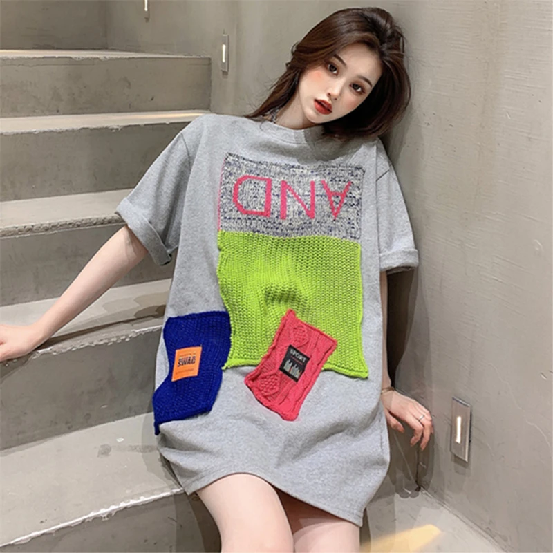 

Футболка женская составного кроя в японском ретро-стиле с коротким рукавом, свободная модная шикарная в гонконгском стиле Харадзюку, 2021