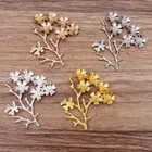 Подвески в виде цветов SEA MEW, из металлического сплава, с золотымсеребряным покрытием, с родиевым покрытием, для изготовления ювелирных изделий, 52 х44 мм, 10 шт.