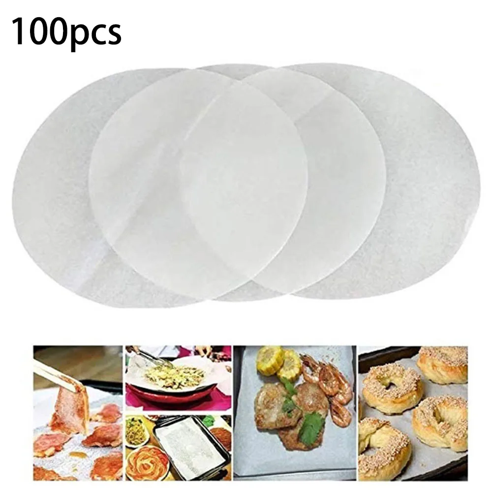 

100 PCS Baking Paper Parchment Paper Liner Rounds For Air Fryer/Cake/Cheesecake Baking Circles Pans Liners Baking BBQ Tool