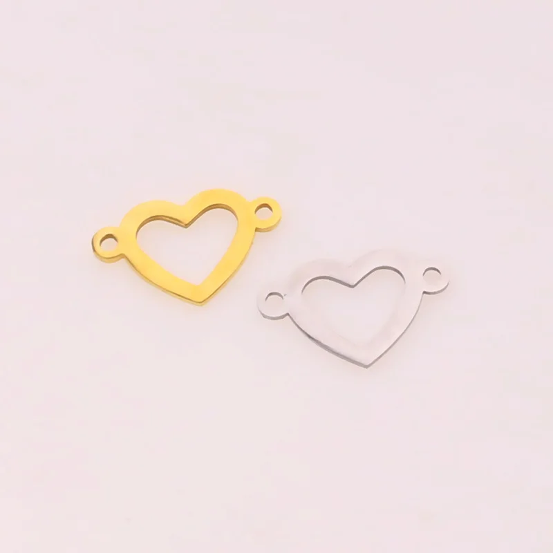 Ожерелье с подвеской в виде сердца из нержавеющей стали 5 шт./лот 12 х20 мм фурнитура