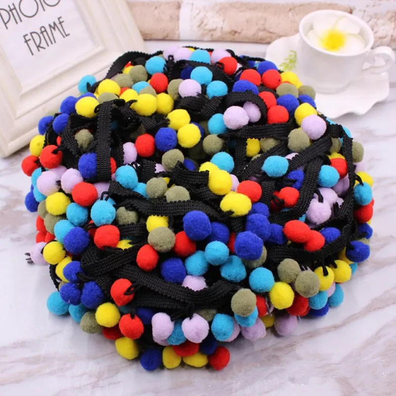 

20 ярдов, разноцветные мягкие ленты с помпоном 15 мм