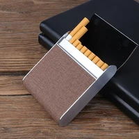pu leather cigarettes cases for 20 sticks cigarette stainless steel magnetic switch tobacco cigarette boxes smoking accessory