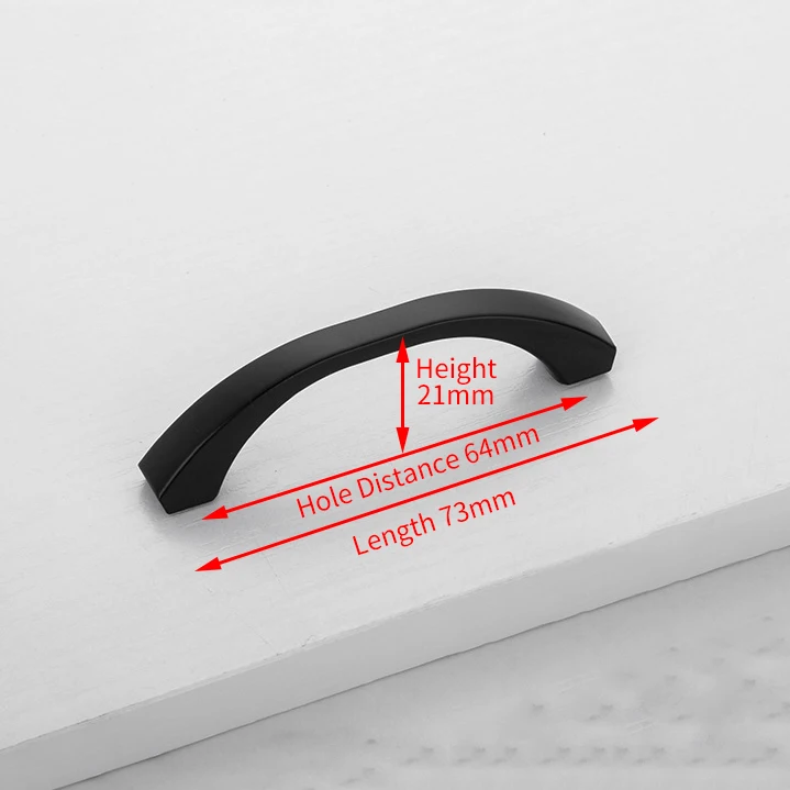 Black 64mm Цинковый сплав Современный черный цвет, для шкафов ручки Золото кухонные ручки шкафа дверной ручки для выдвижных ящиков оборудование для обработки мебели - Цвет: Black 64mm