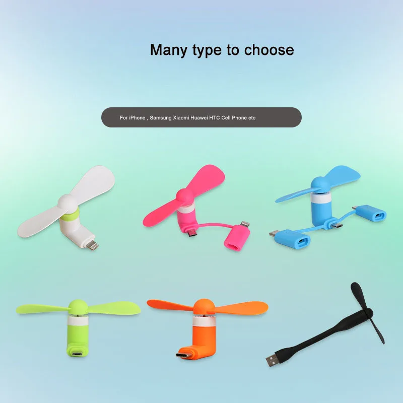 Мини вентилятор с разъемами USB Type C и Micro USB|Потолочные вентиляторы| |