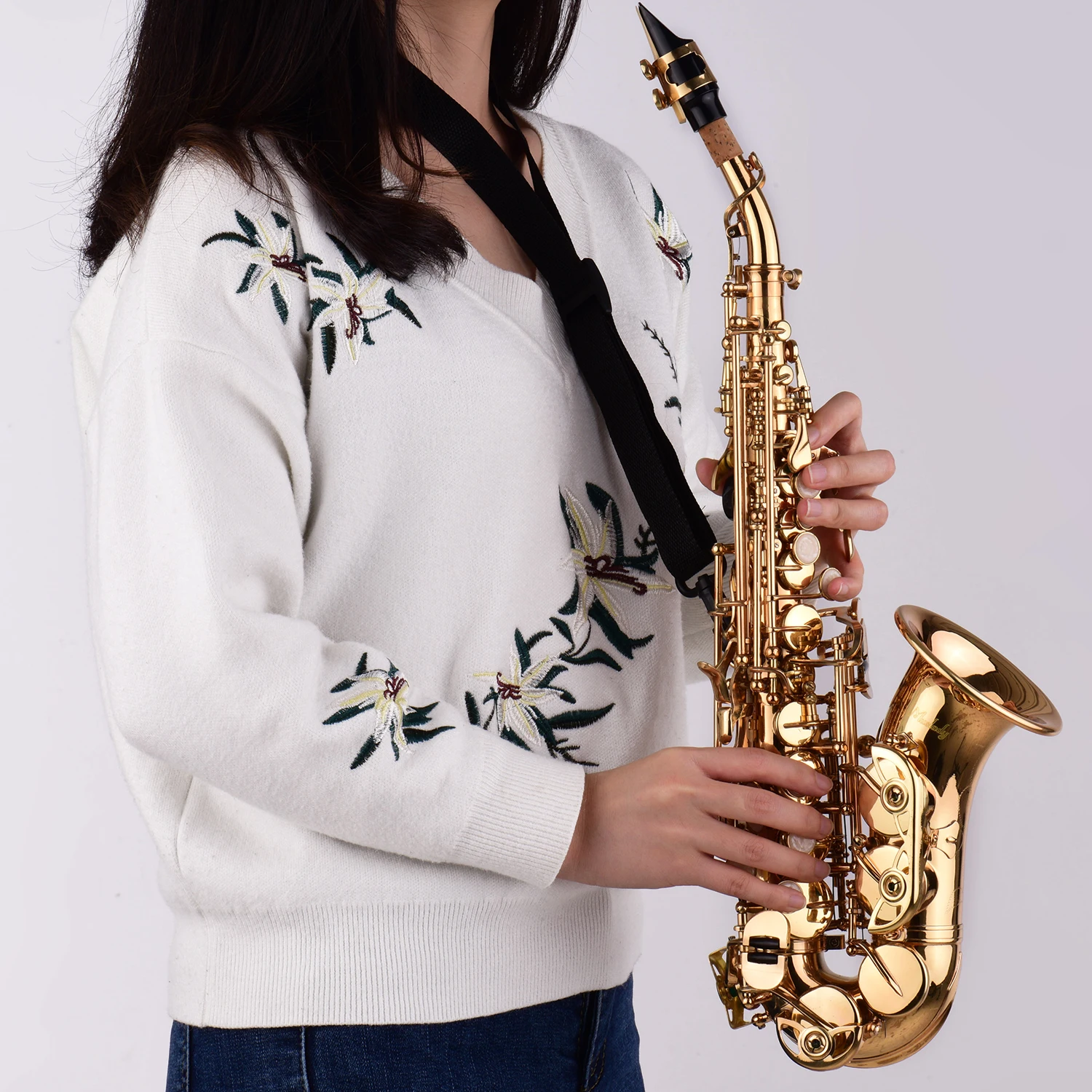 Мини Bb сопрано саксофон Саксофон латунный материал духовой инструмент с чехлом