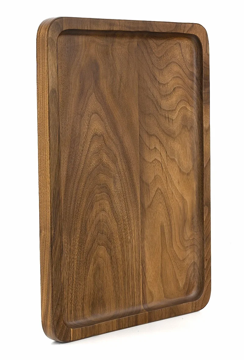 

Wood Plate NEW Rectangle Black walnut Wood Pan Plate Trays Fruit Dishes Saucer Tea Tray Dessert Dinner Bread Dish