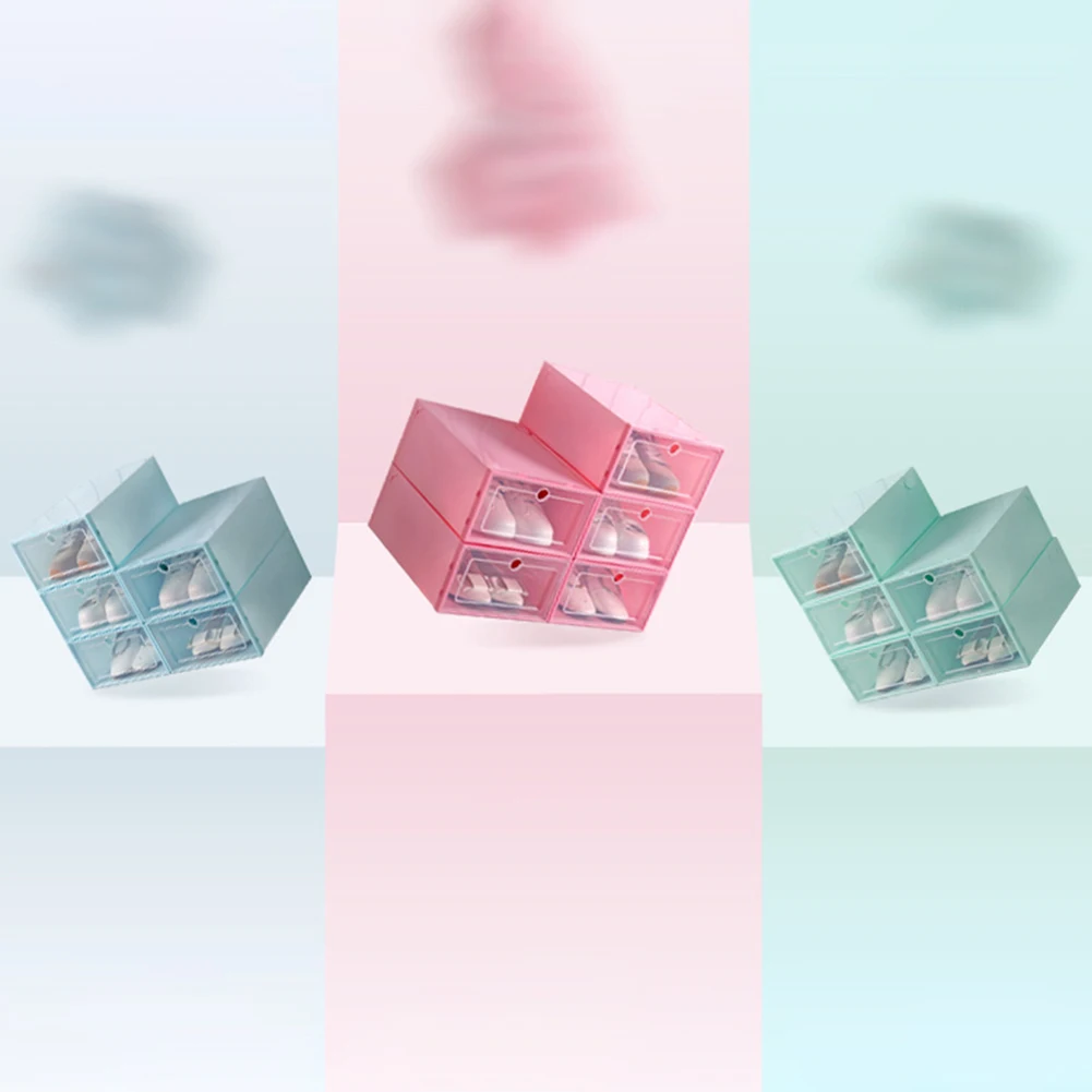 40 # полипропиленовый Прозрачный пластиковая обувь Ящик Контейнер стекируемые