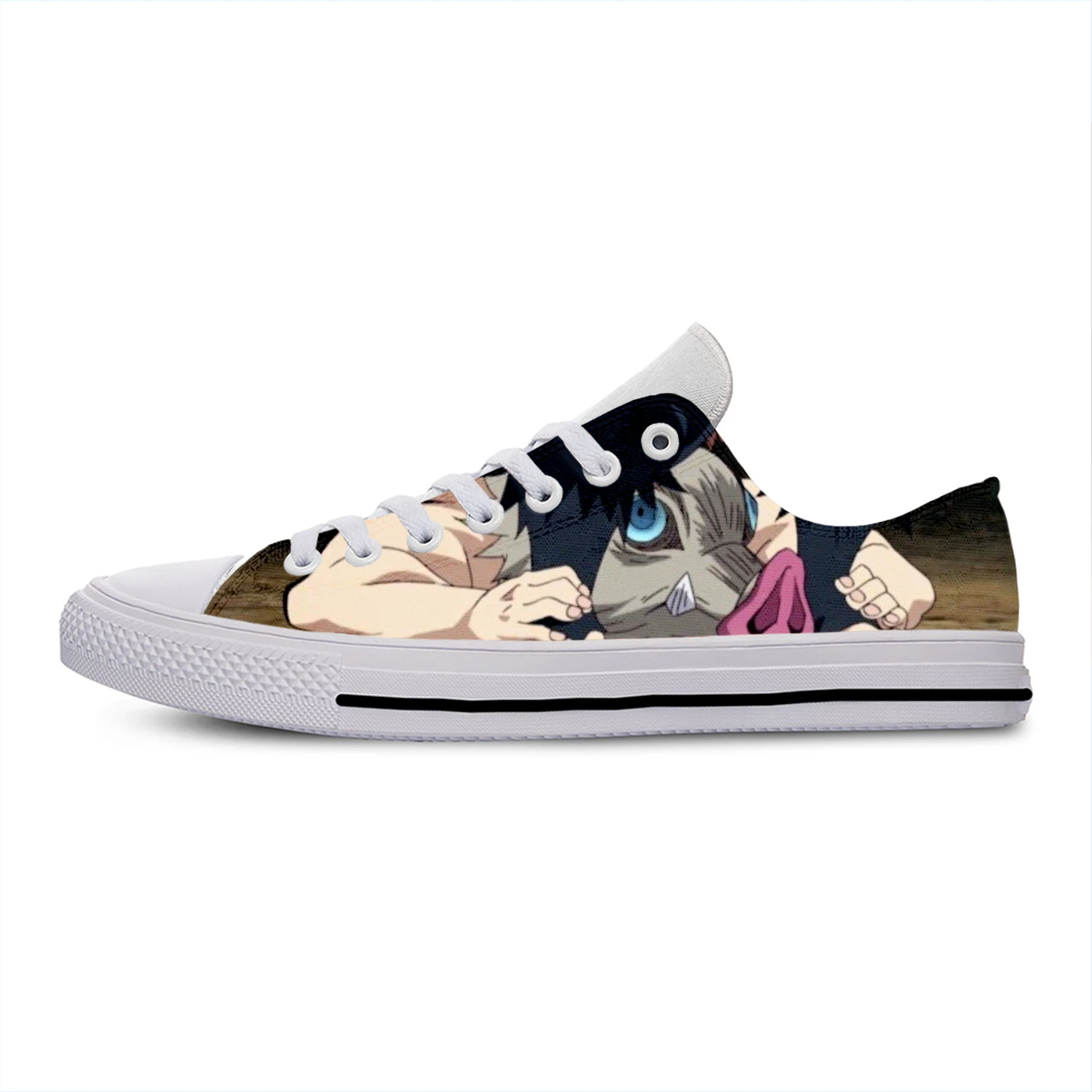 

Hashibira Inosuke Cartoon Printed Canvas Sneakers men women Fashion Casual Vulcanized Flat Trainers Shoes Demon Slayer