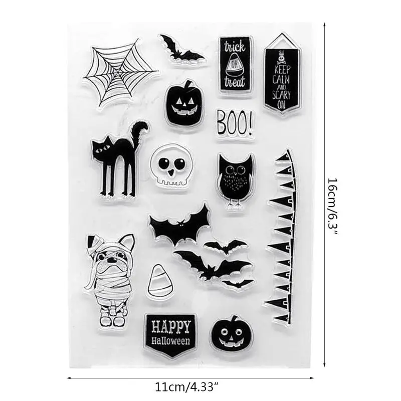 Силиконовый прозрачный штамп для печати на хэллоуин сделай сам скрапбукинг