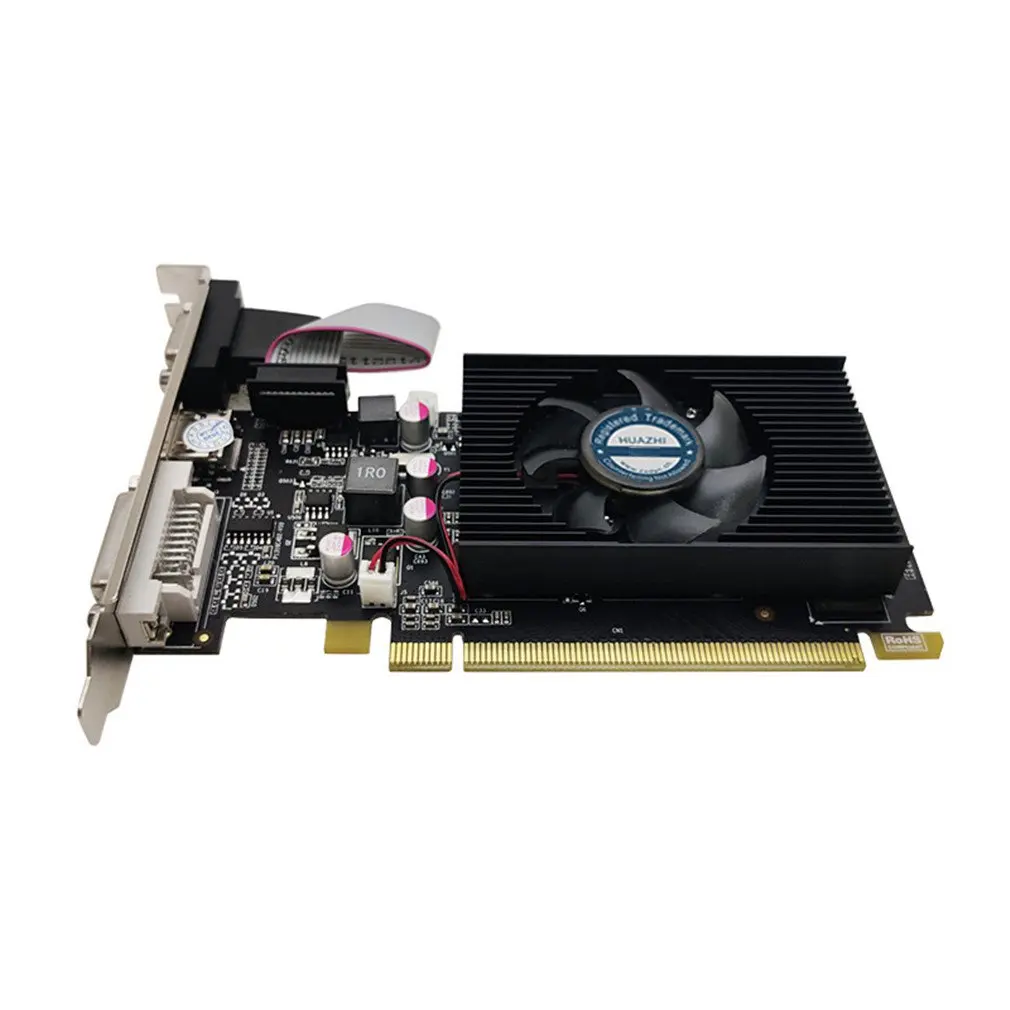 100 new gt610 1gb ddr3 chipset video graphics card for pc and lp case video memory cabinet pci e dual screen graphics card free global shipping