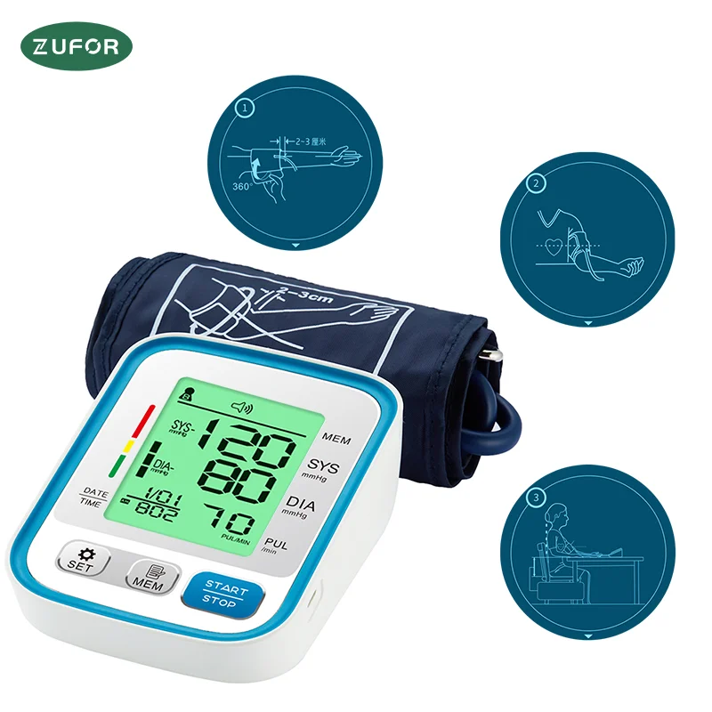 

ZD Blood Pressure Monitor LCD Display Voice broadcast BP Monitor Heart Rate Pulse meter Upper Arm Sphygmomanometer Health Care