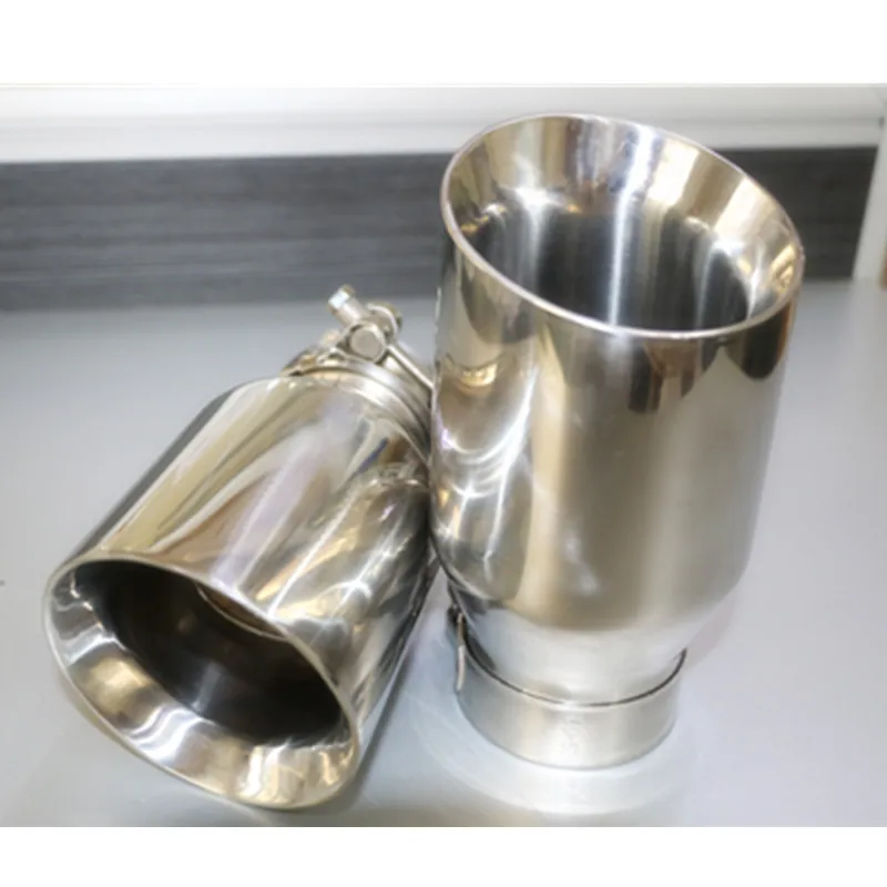 Universal Car Exhaust Muffler Tip Stainless Steel Pipe Chrome Trim Modified Car Tail Throat Liner Pipe