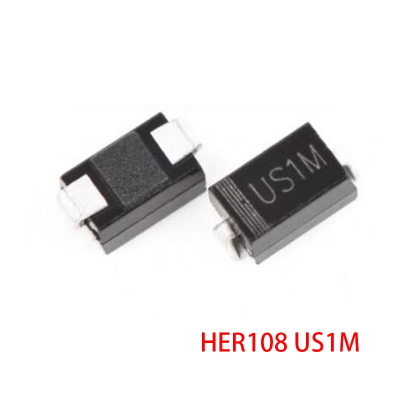 100 шт. с выпрямительным диодом 1N4001 M1 1N4004 M4 1N4007 M7 FR107 RS1M SMA FR207 RS2M HER108 US1M SF18 ES1J SF14 ES1D