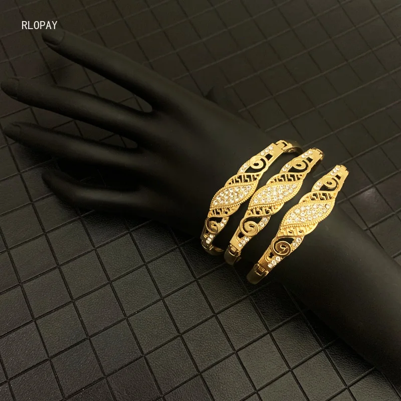 Модный женский и мужской браслет RLOPAY для влюбленных с шармами из золотого сплава